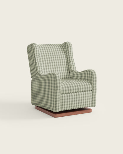 Celadon Gingham / Wood Base