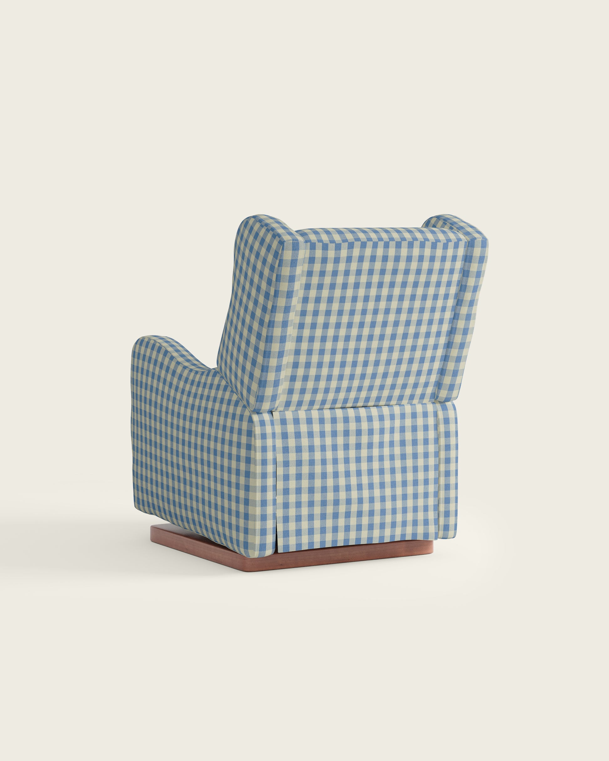 Bluebell Gingham / Wood Base