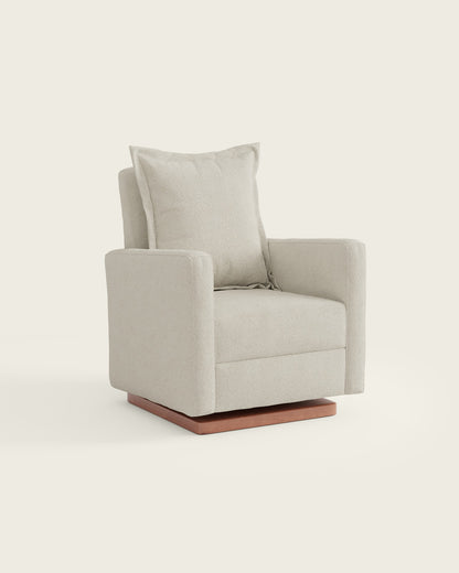 Alabaster Bouclé / Wood Base