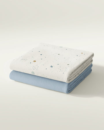 Organic Fitted Constellation Cot Sheet Set