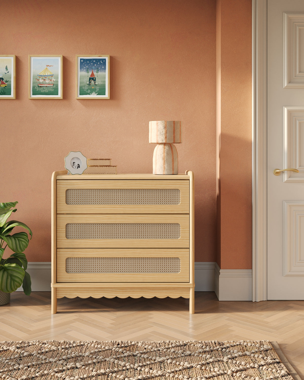 Nestig The Cove Assembled Changing Pad Dresser, Walnut, Wood