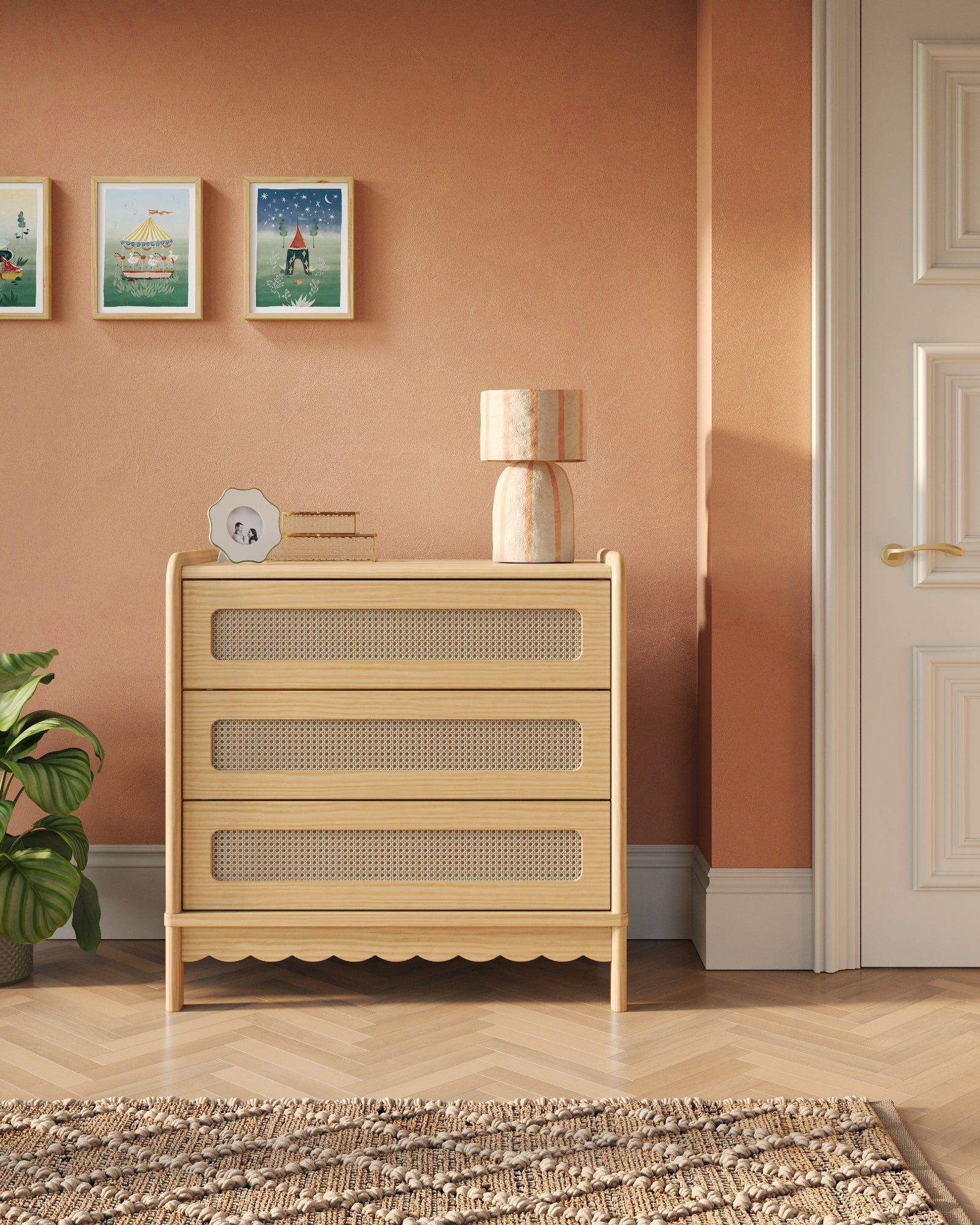 Nestig The Cove Assembled Changing Pad Dresser, Walnut, Wood