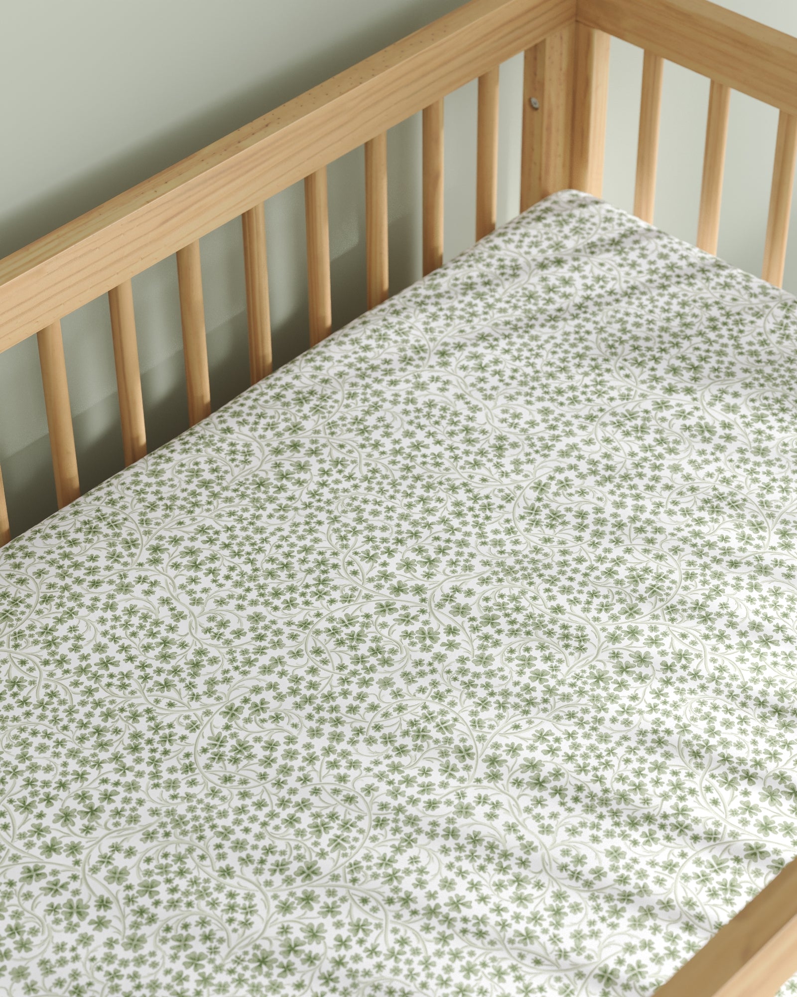 succulent crib sheet Nestig Lucky Clover Organic Mini Crib Sheet Set, Cotton