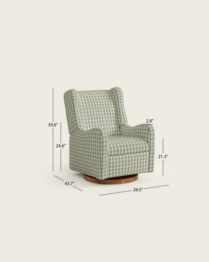 Celadon Gingham / Wood Base
