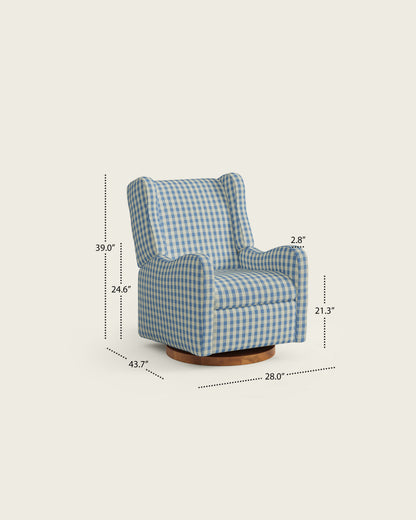 Bluebell Gingham / Wood Base