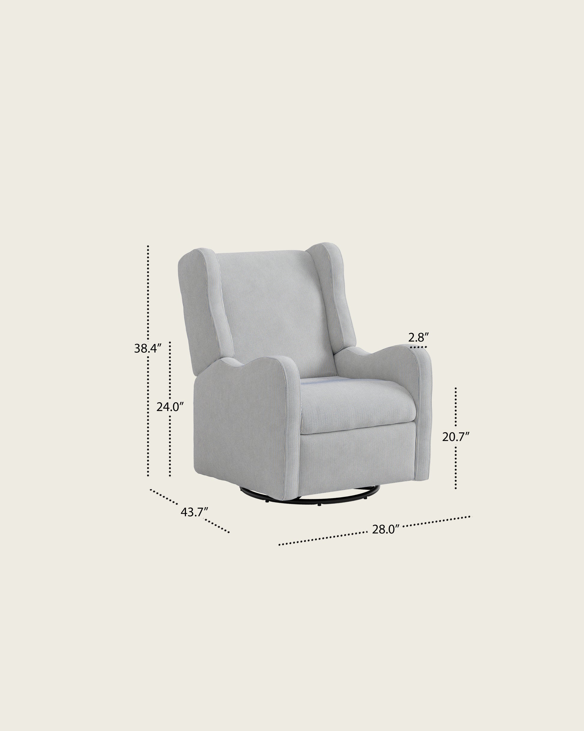 Bluebell Ticking Stripe / Metal Base