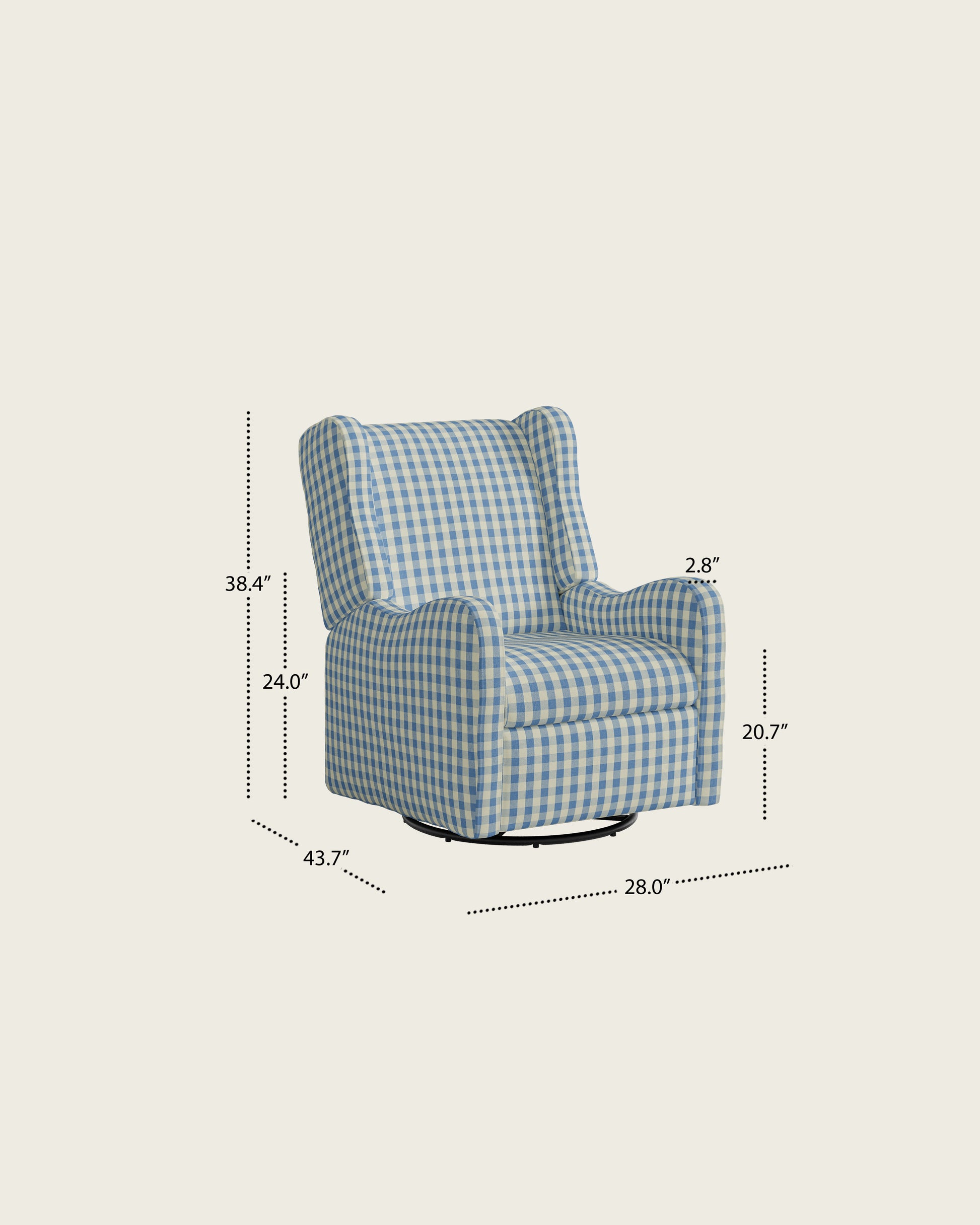 Bluebell Gingham / Metal Base