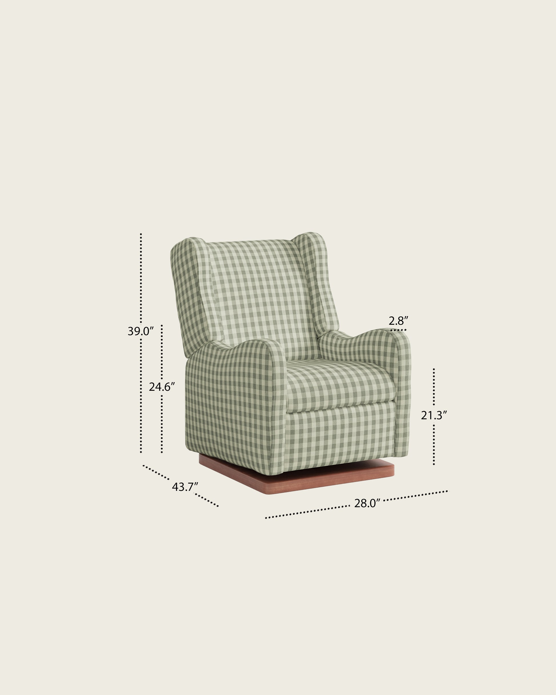 Celadon Gingham / Wood Base