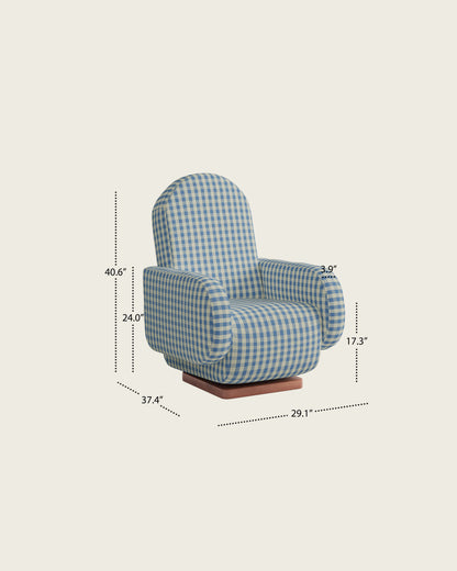 Bluebell Gingham / Wood Base