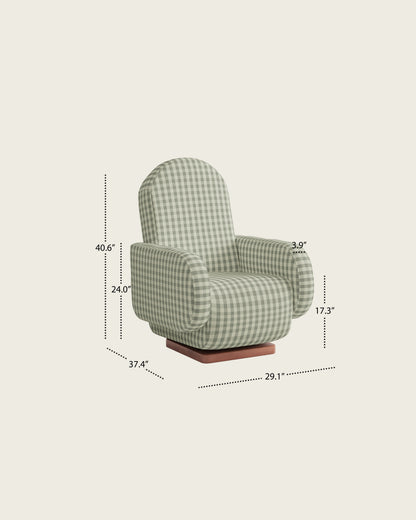 Celadon Gingham / Wood Base