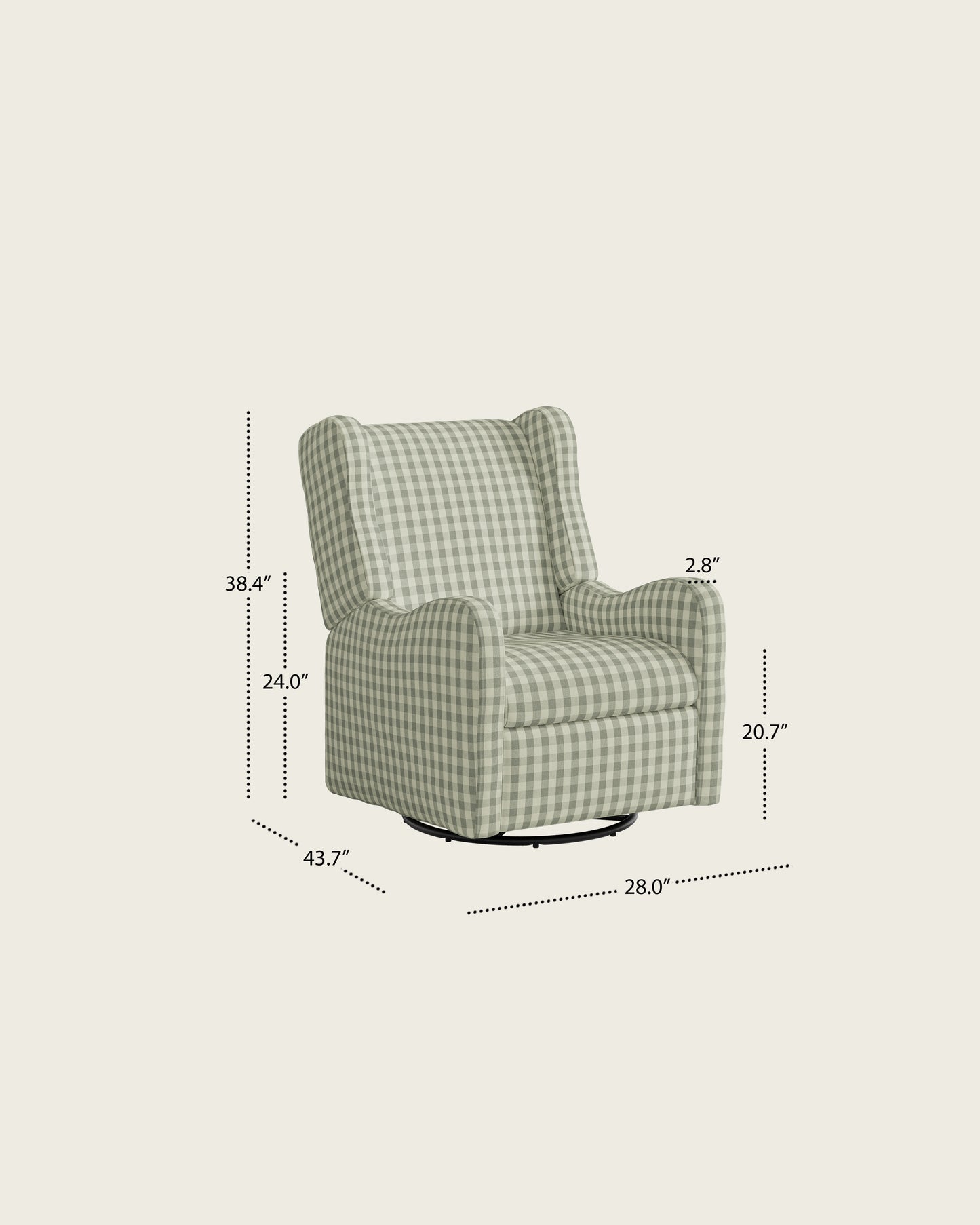 Celadon Gingham / Metal Base