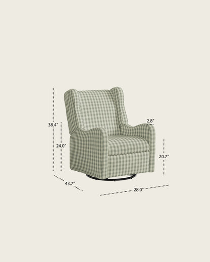 Celadon Gingham / Metal Base