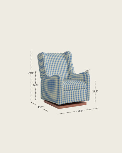 Bluebell Gingham / Wood Base