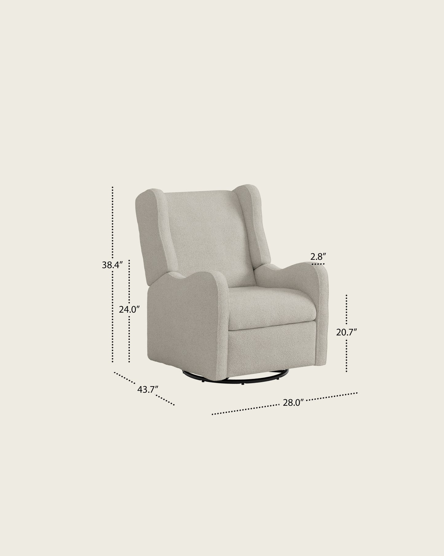 Alabaster Bouclé / Metal Base