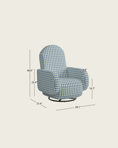 Bluebell Gingham / Metal Base