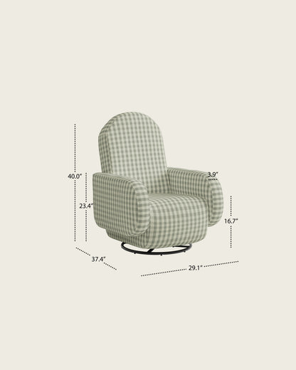 Celadon Gingham / Metal Base