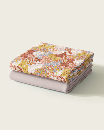 Organic Fitted Wildflower Cot Sheet Set
