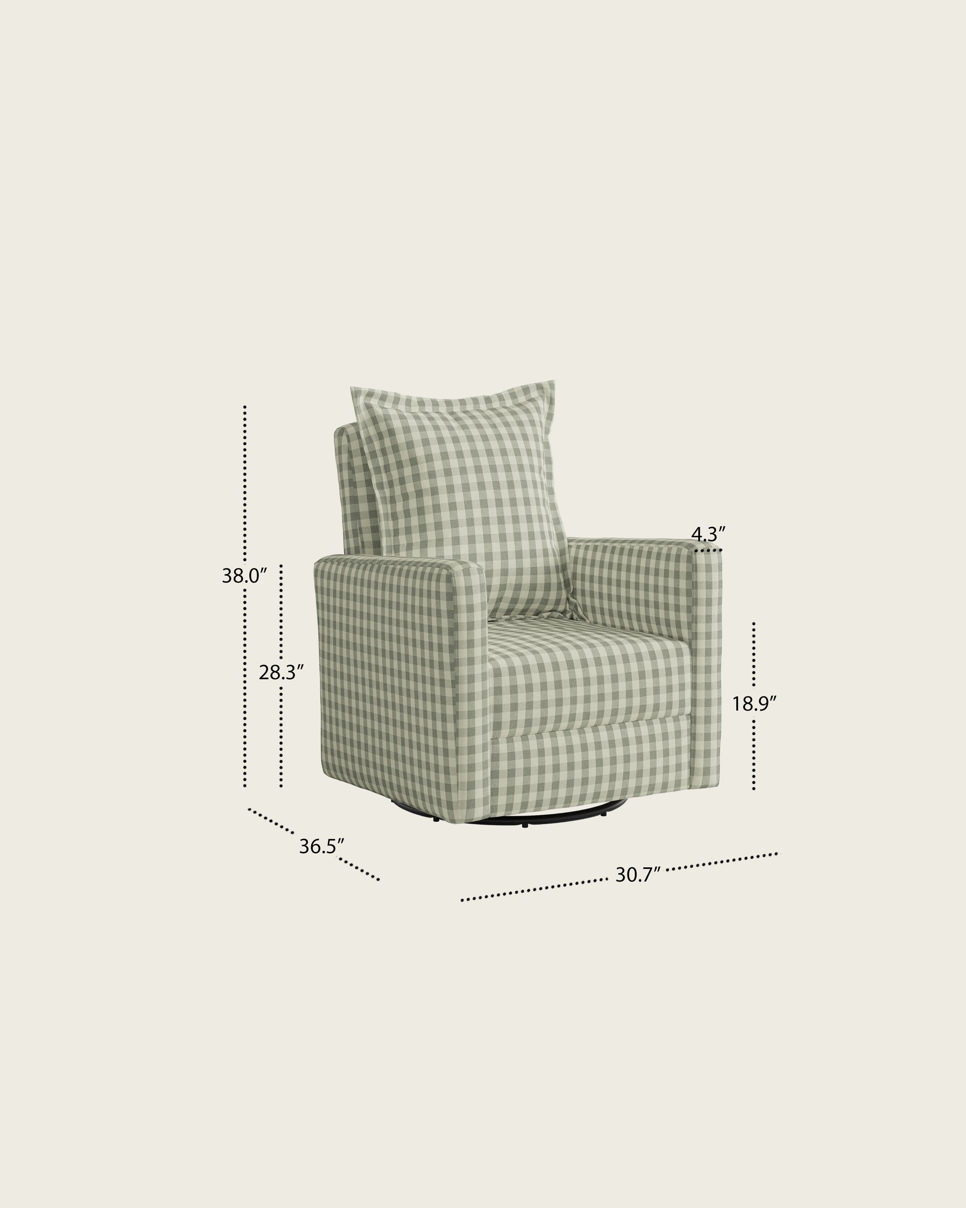 Celadon Gingham / Metal Base