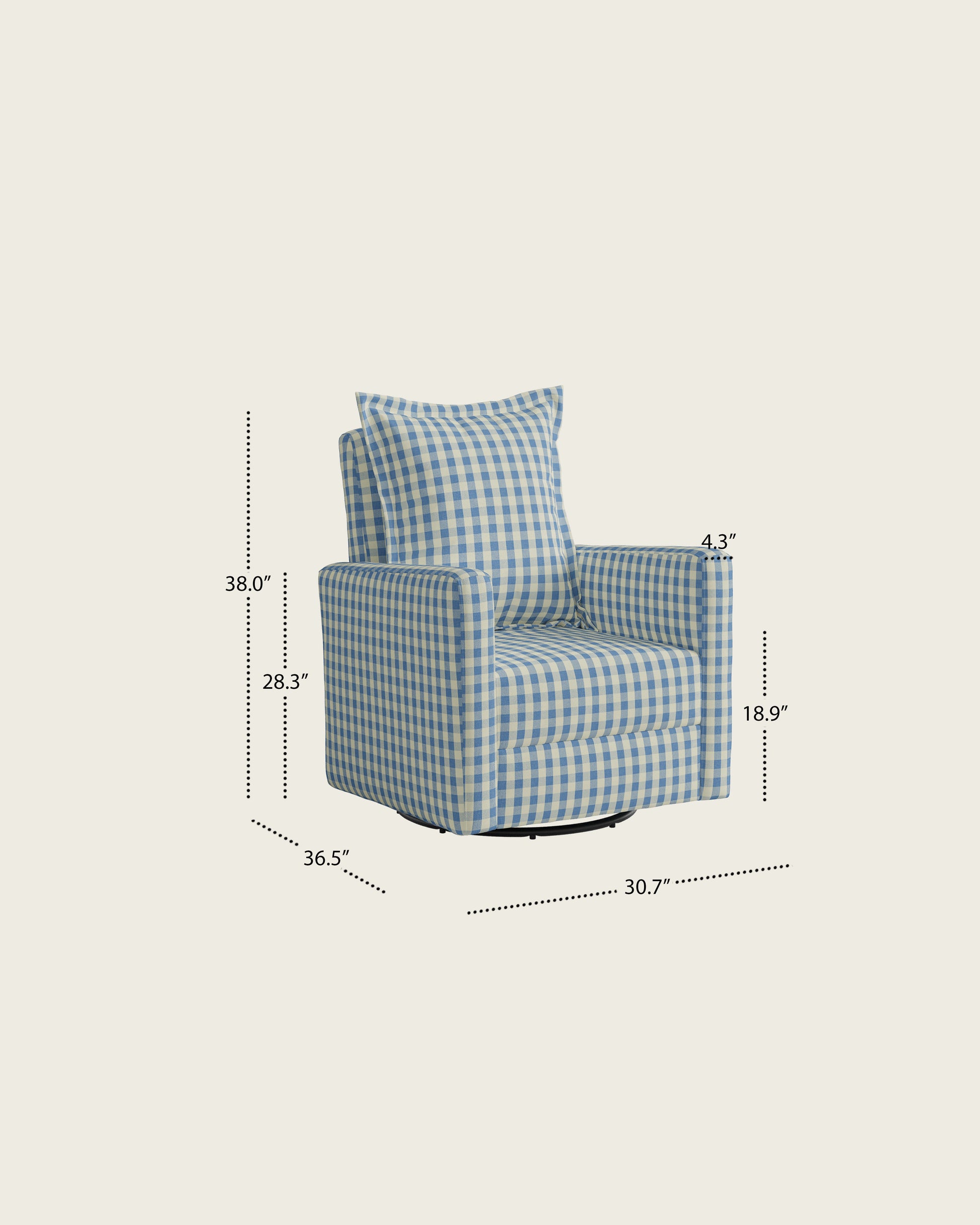 Bluebell Gingham / Metal Base