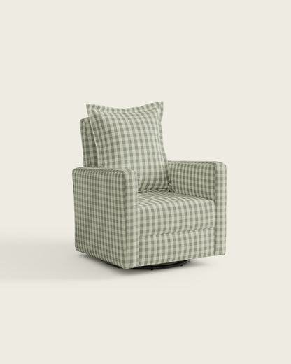 Celadon Gingham / Metal Base