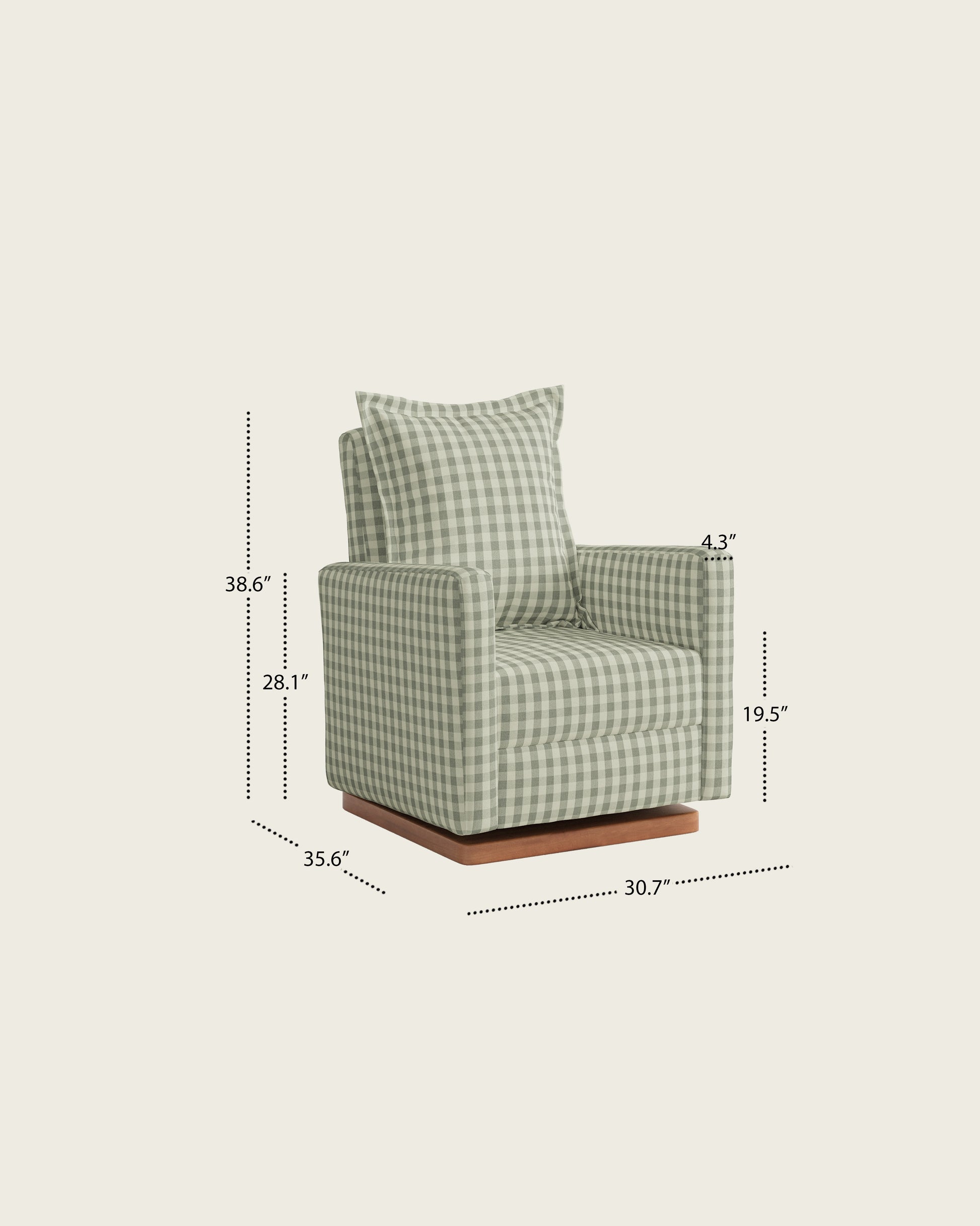 Celadon Gingham / Wood Base