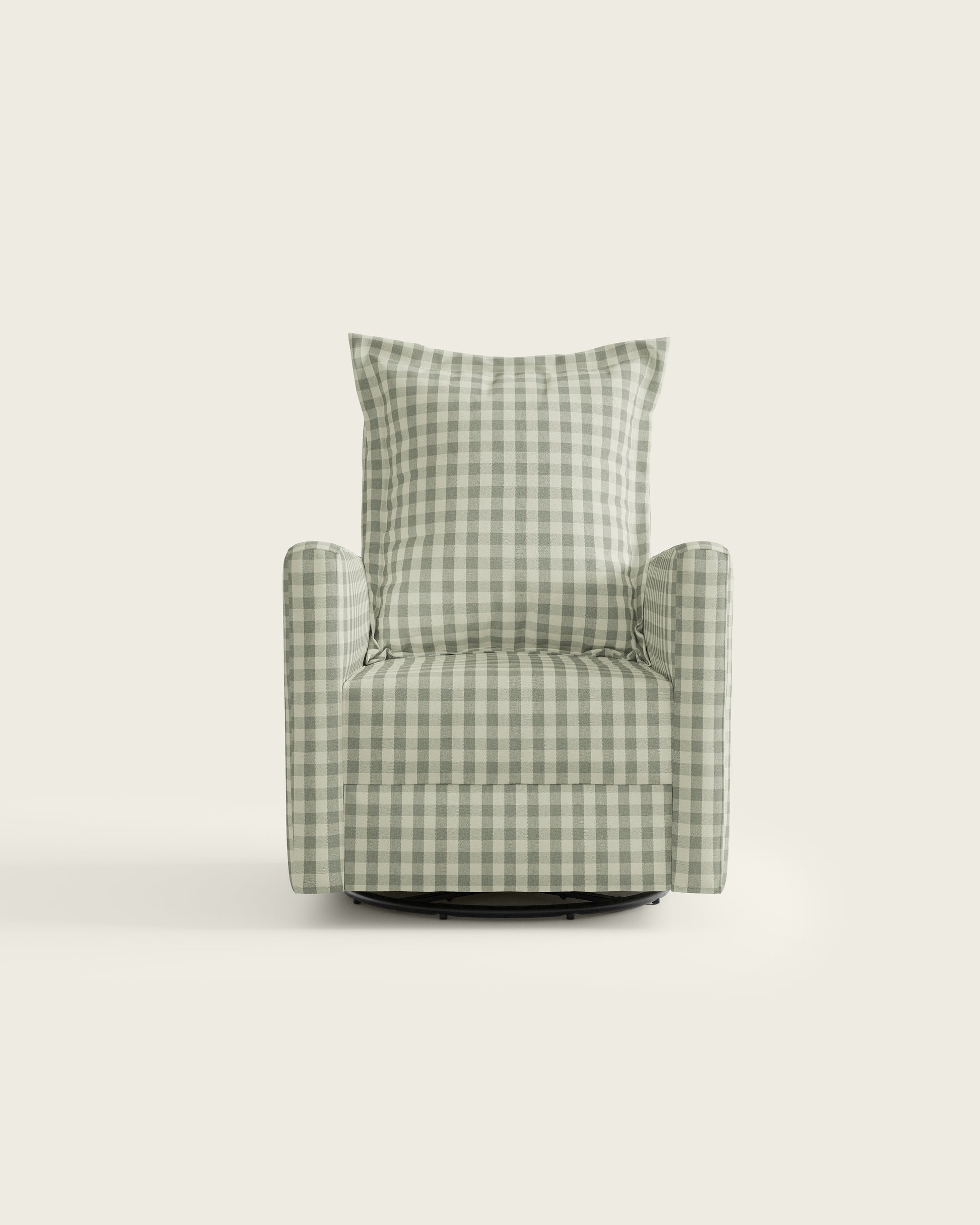 Celadon Gingham / Metal Base