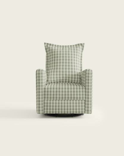 Celadon Gingham / Metal Base