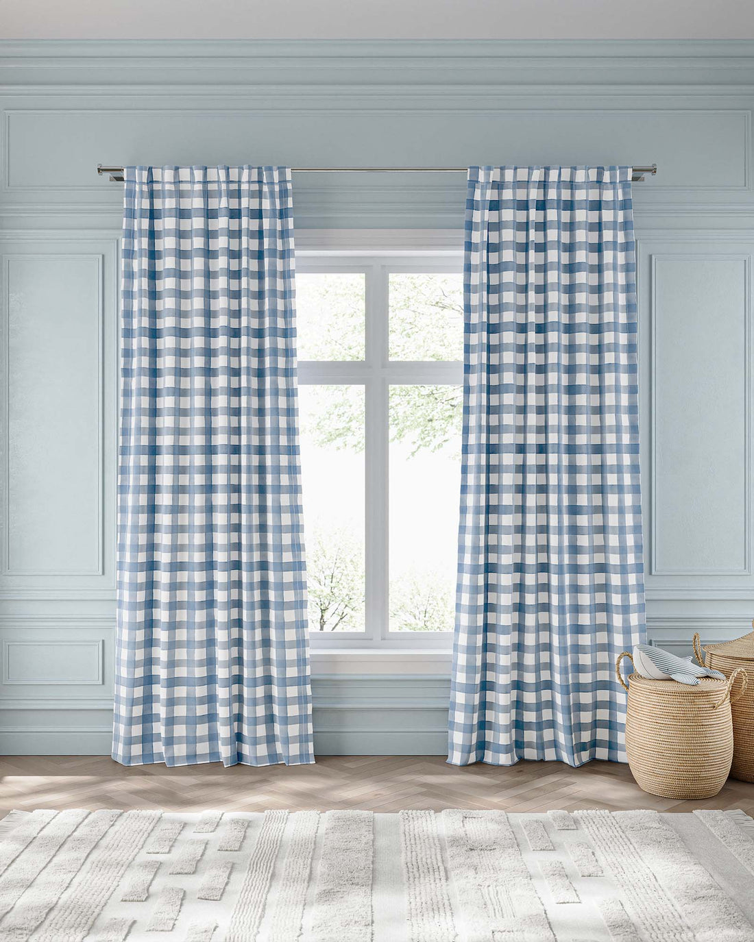Gingham Blackout Curtain | Nestig