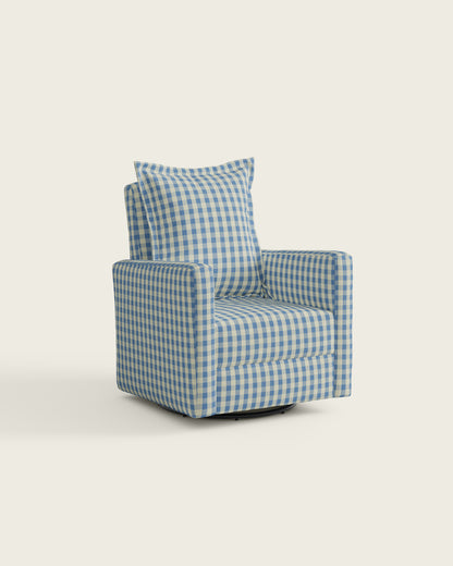 Bluebell Gingham / Metal Base