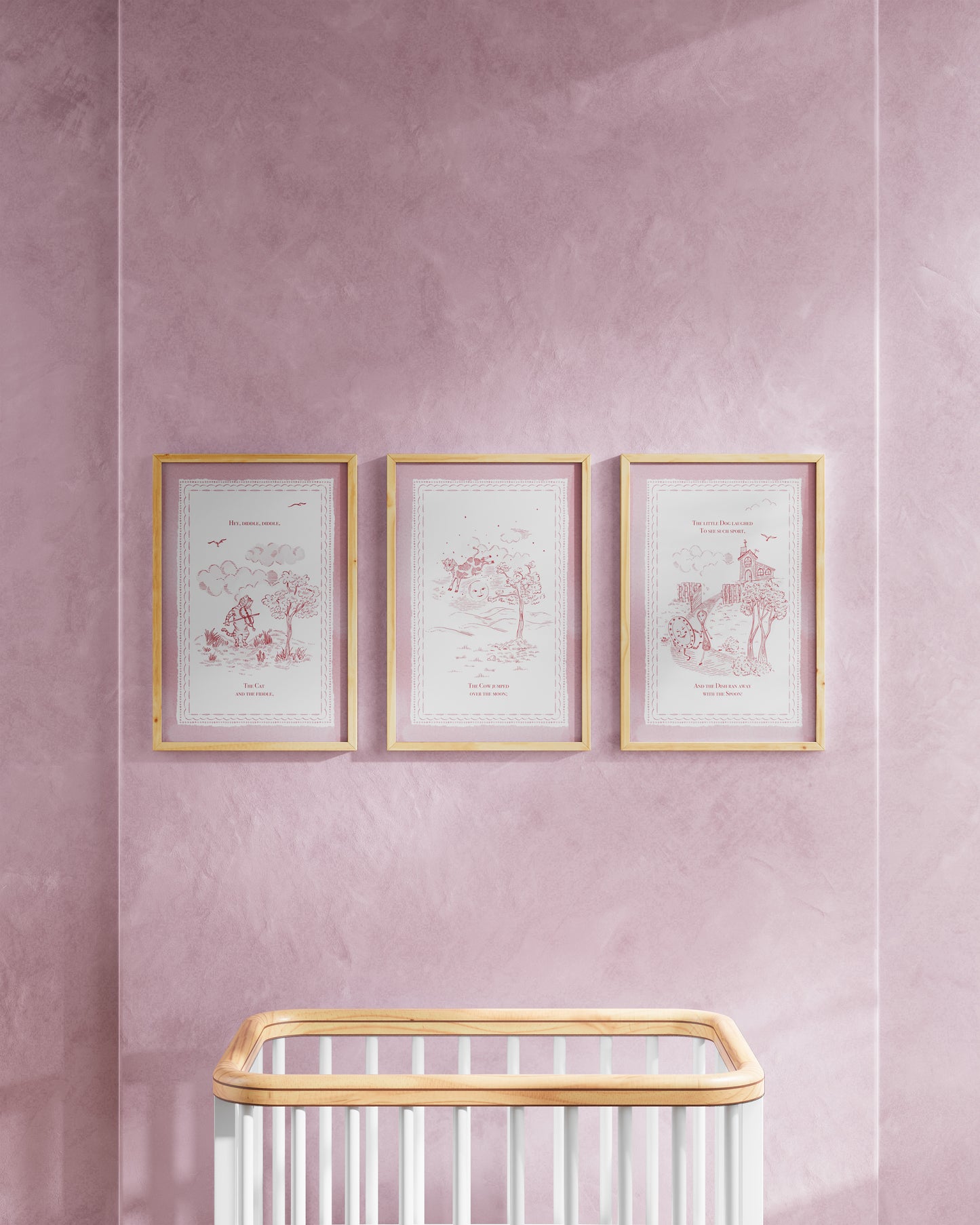 Mauve / Natural Wood / 12x18