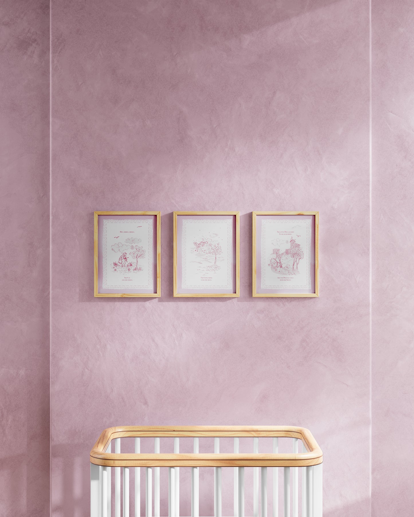 Mauve / Natural Wood / 9x12