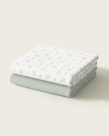 Organic Fitted Saddlebrook Cot Sheet Set