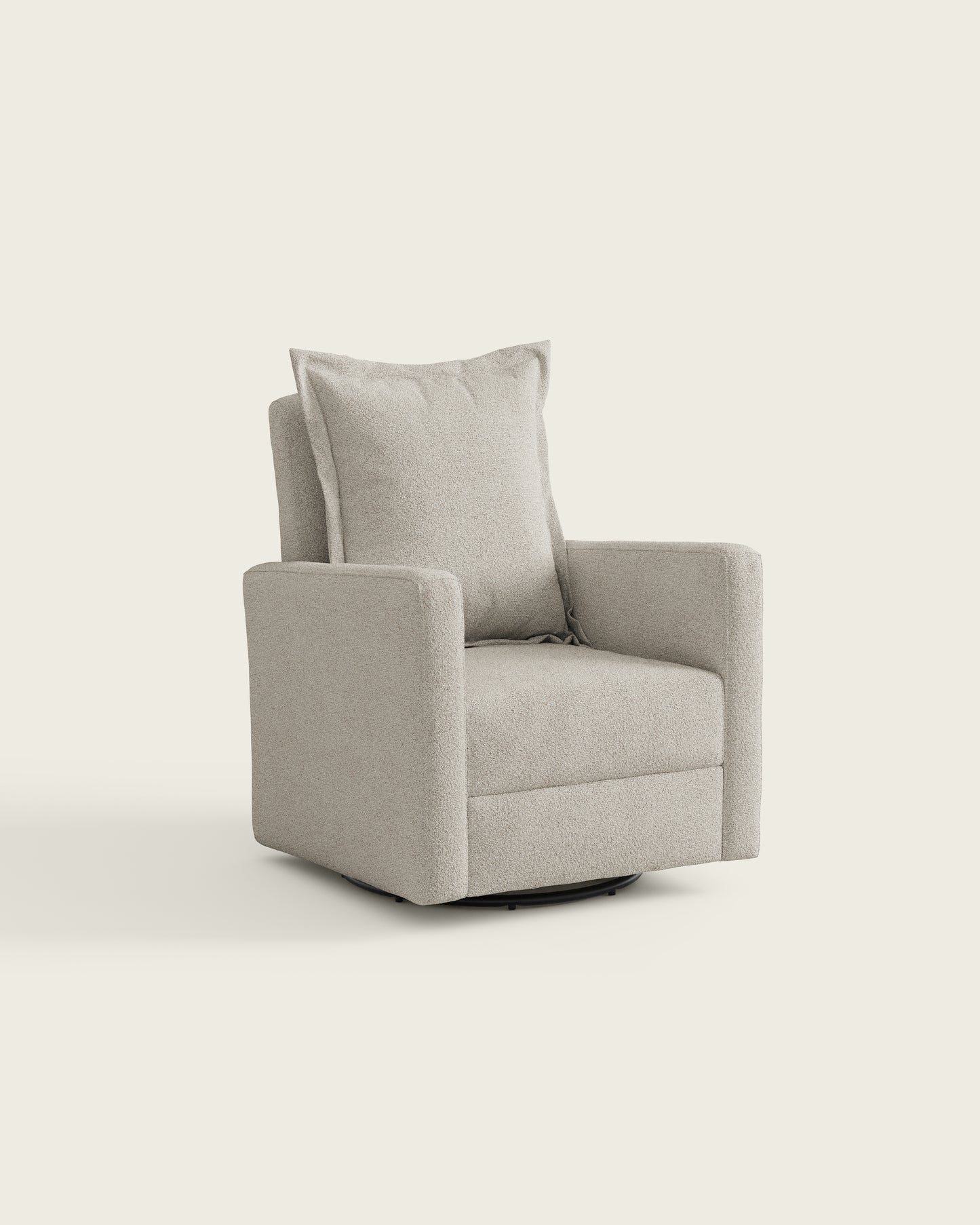 Alabaster Bouclé / Metal Base