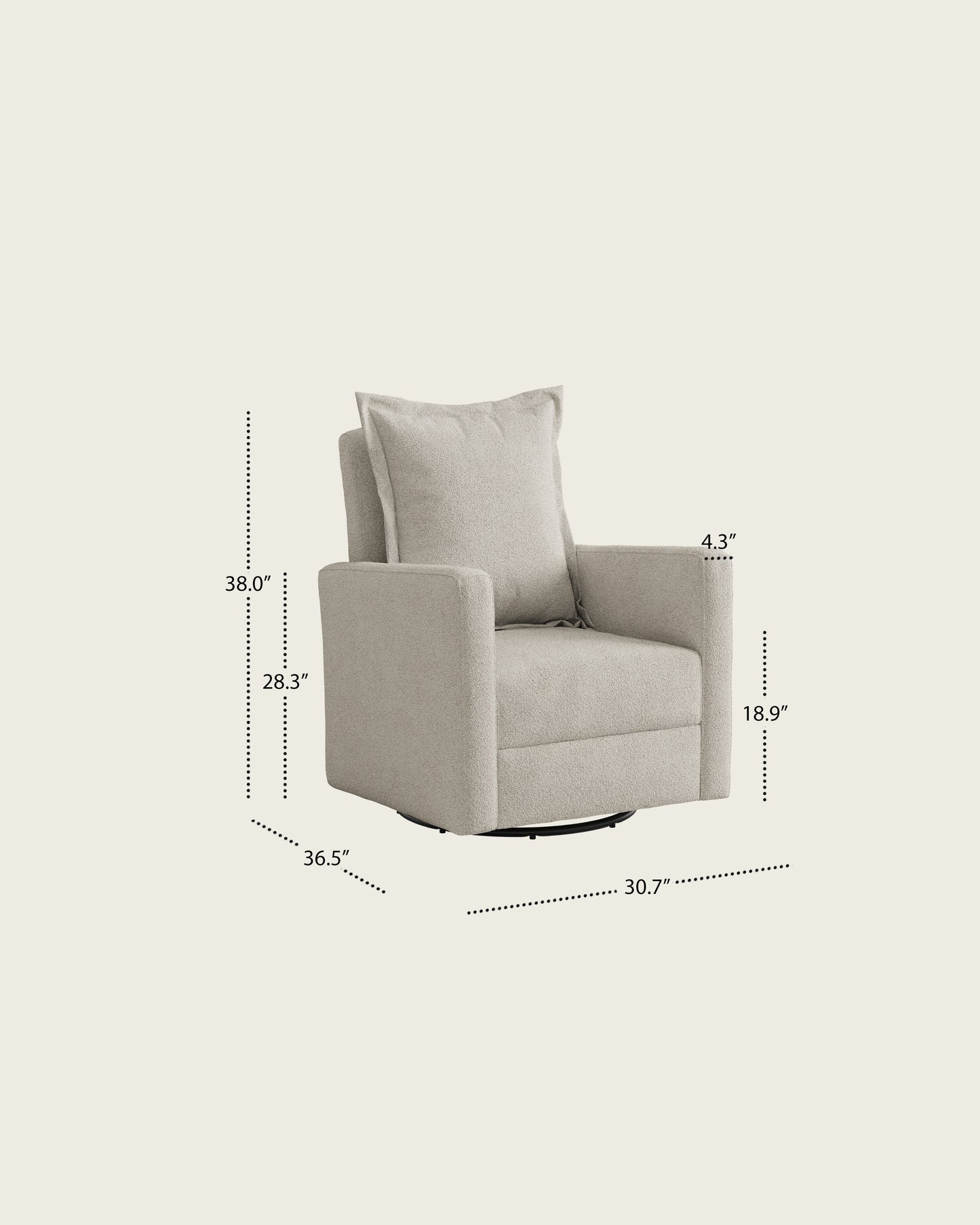 Alabaster Bouclé / Metal Base