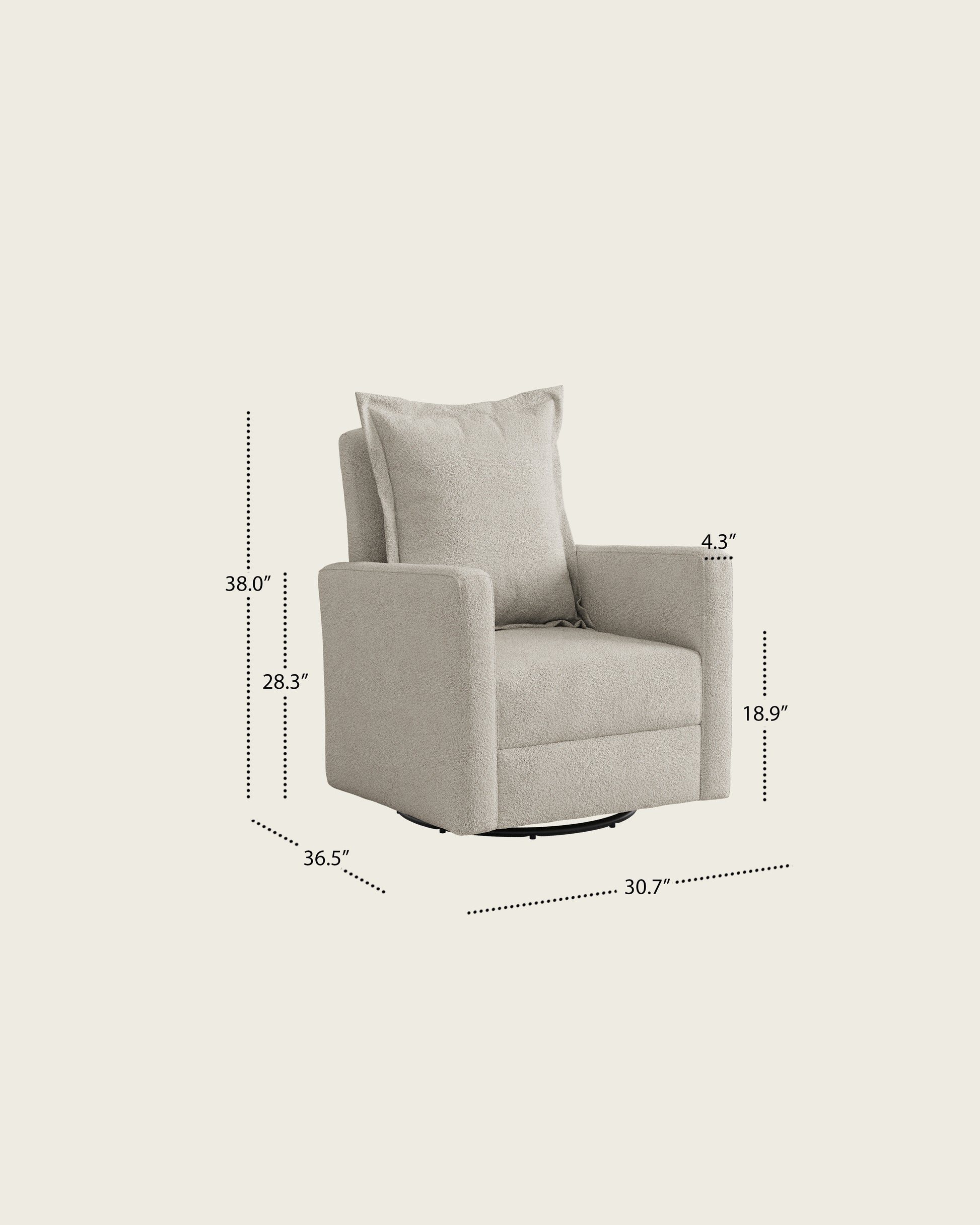 Alabaster Bouclé / Metal Base