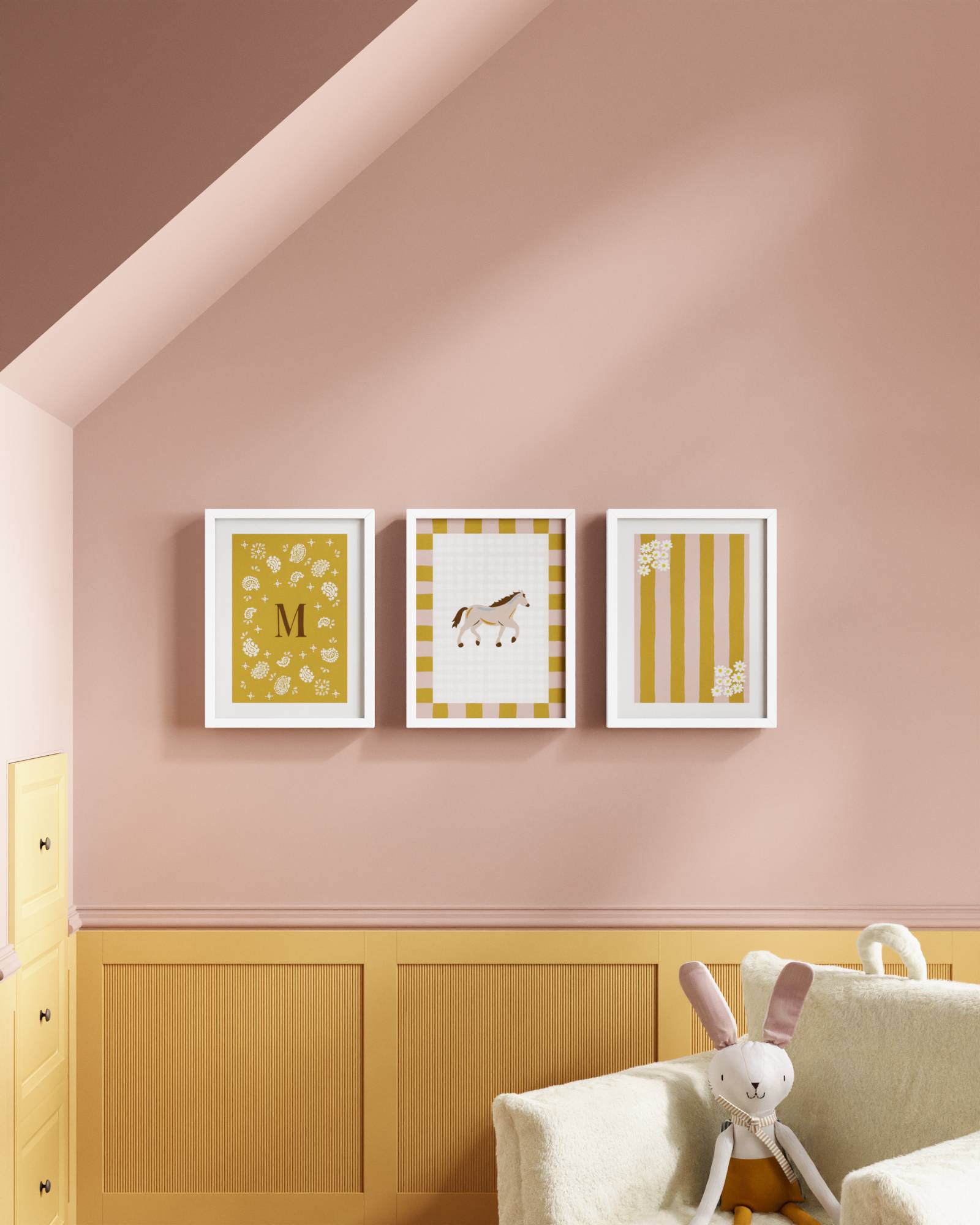 Mustard / White / 9x12