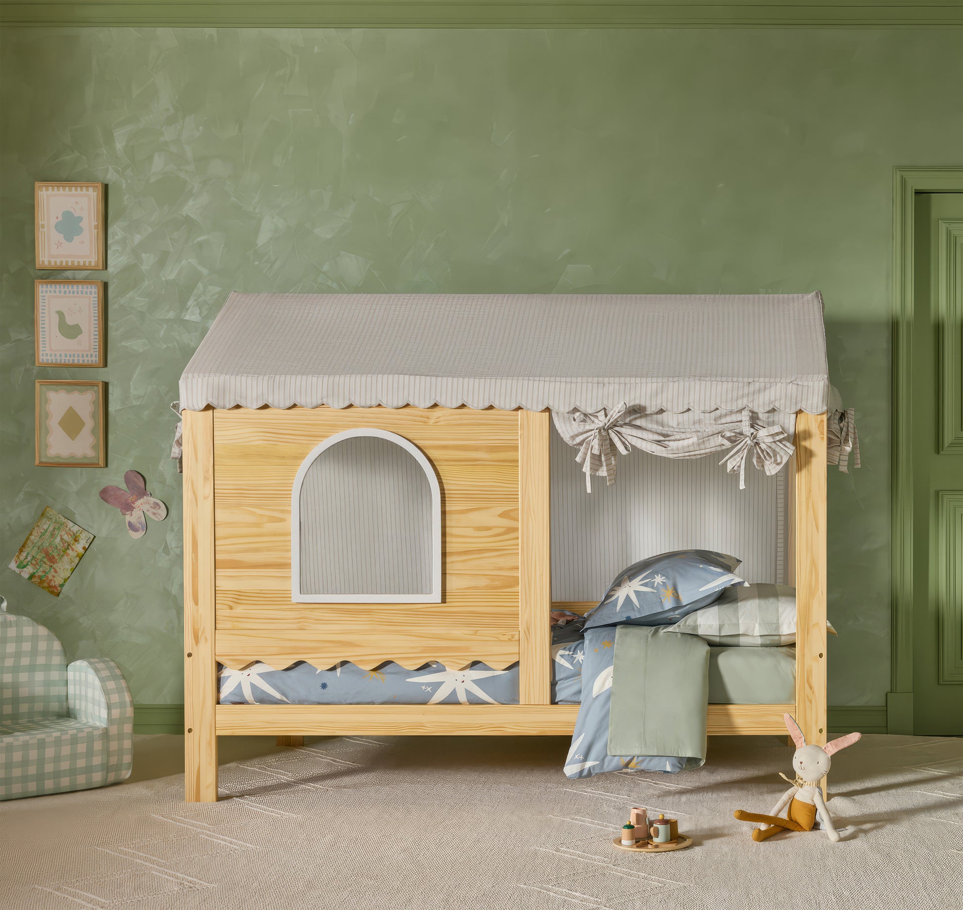 Bungalow Playhouse Kids Bed Tent Nestig