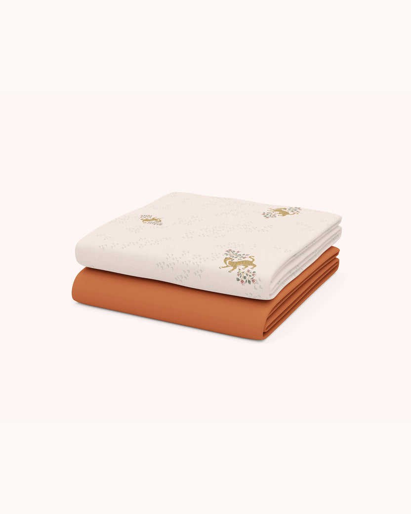 Prancing Tiger Sheet Set Organic Crib Sheets Nestig