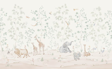 Safari Friends Wall Mural