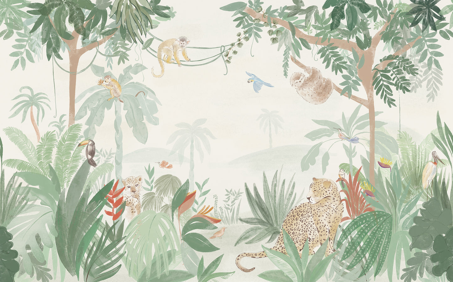 Jungle Morning Wall Mural Sample