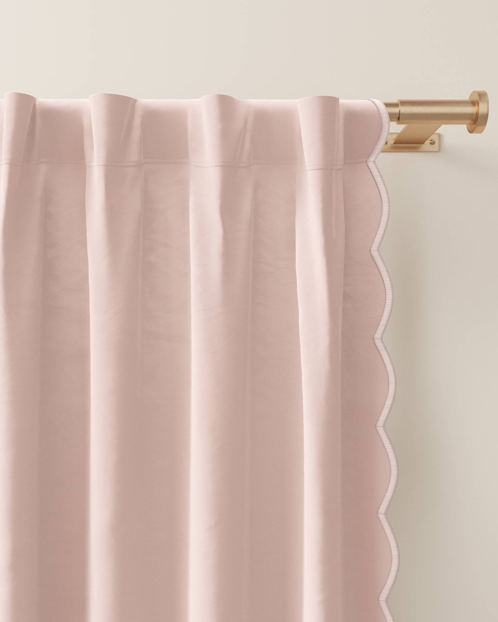 Scallop Embroidered Edge Blackout Curtain | Nestig