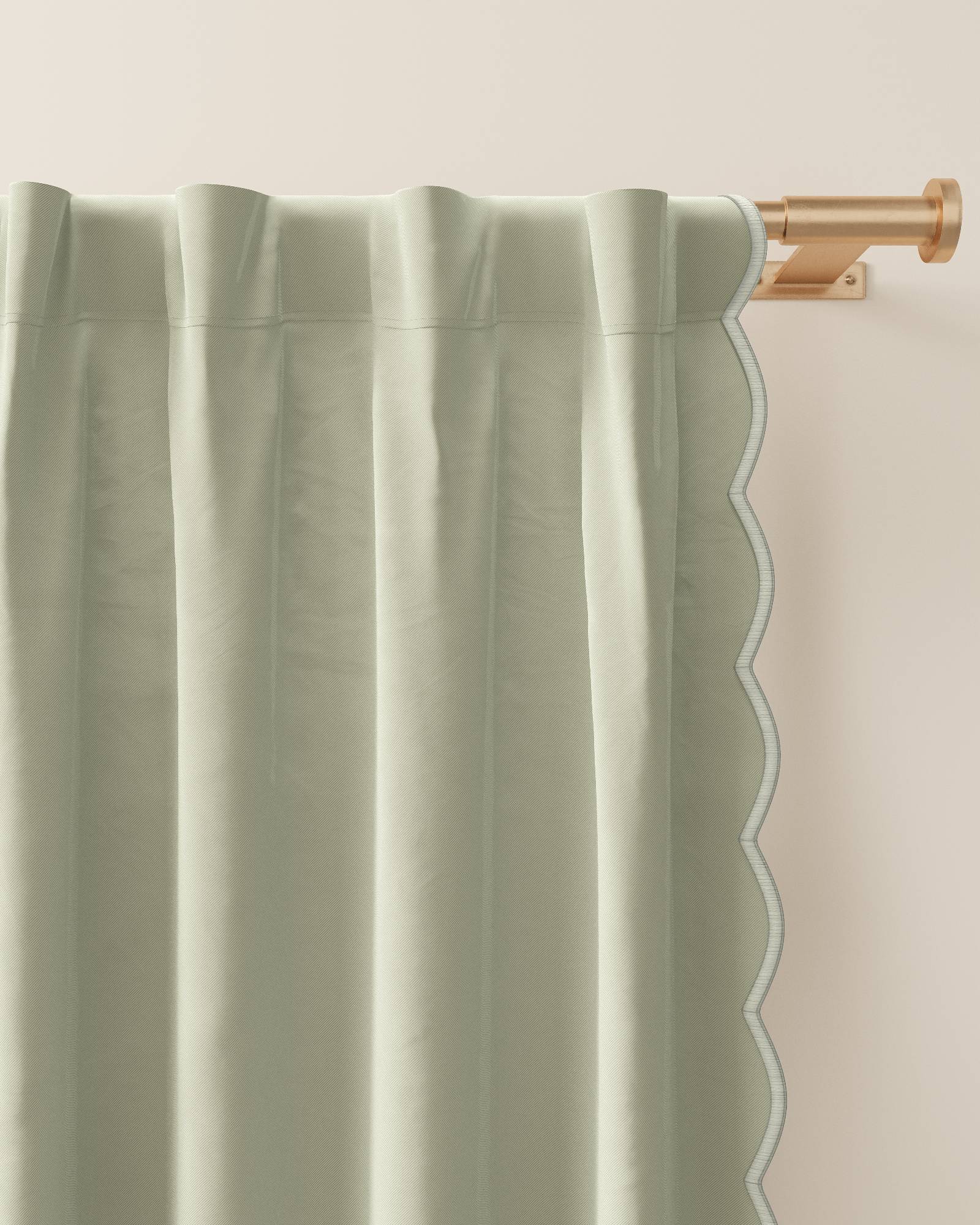Nestig Scallop Embroidered Edge Curtain - Thumbnail 5