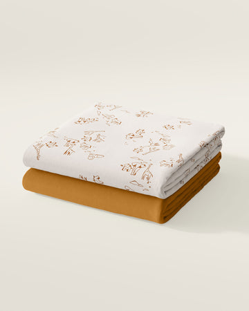 Organic Fitted Savanna Cot Sheet Set