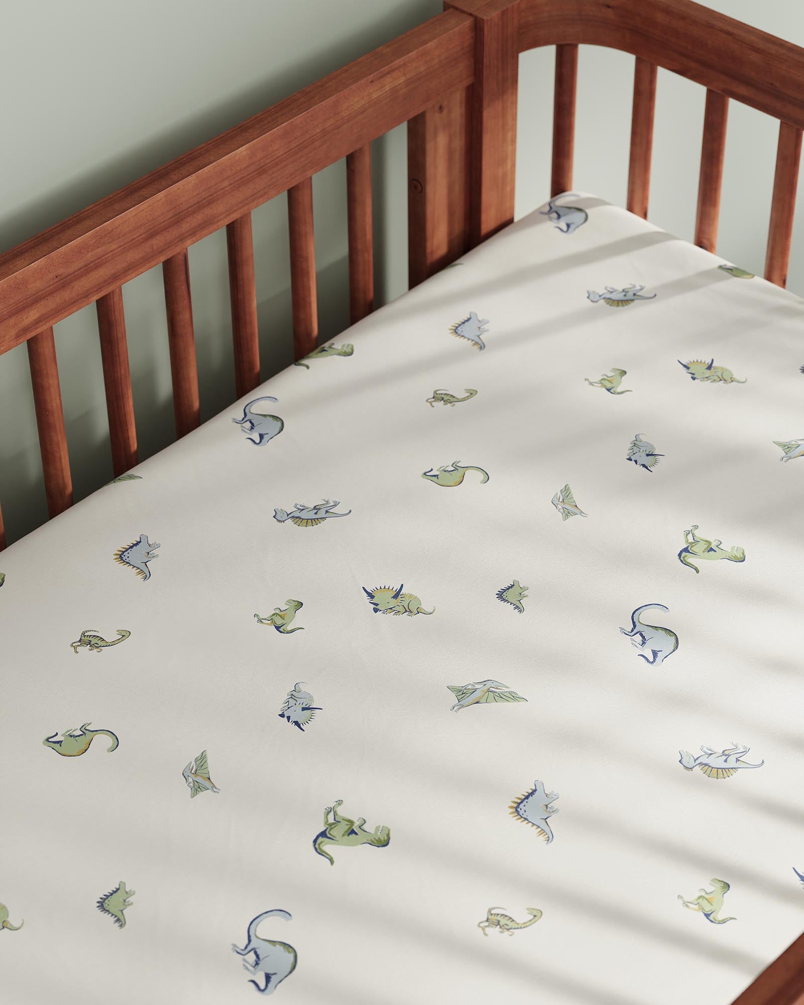 Dinosaur Island Organic Cotton Mini and Full Crib Sheet Set Nestig