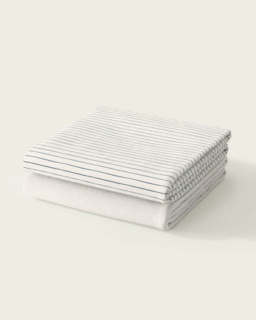 Organic Fitted Stripes Cot Sheet Set