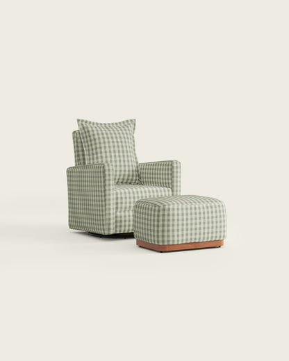 Celadon Gingham / Metal Base