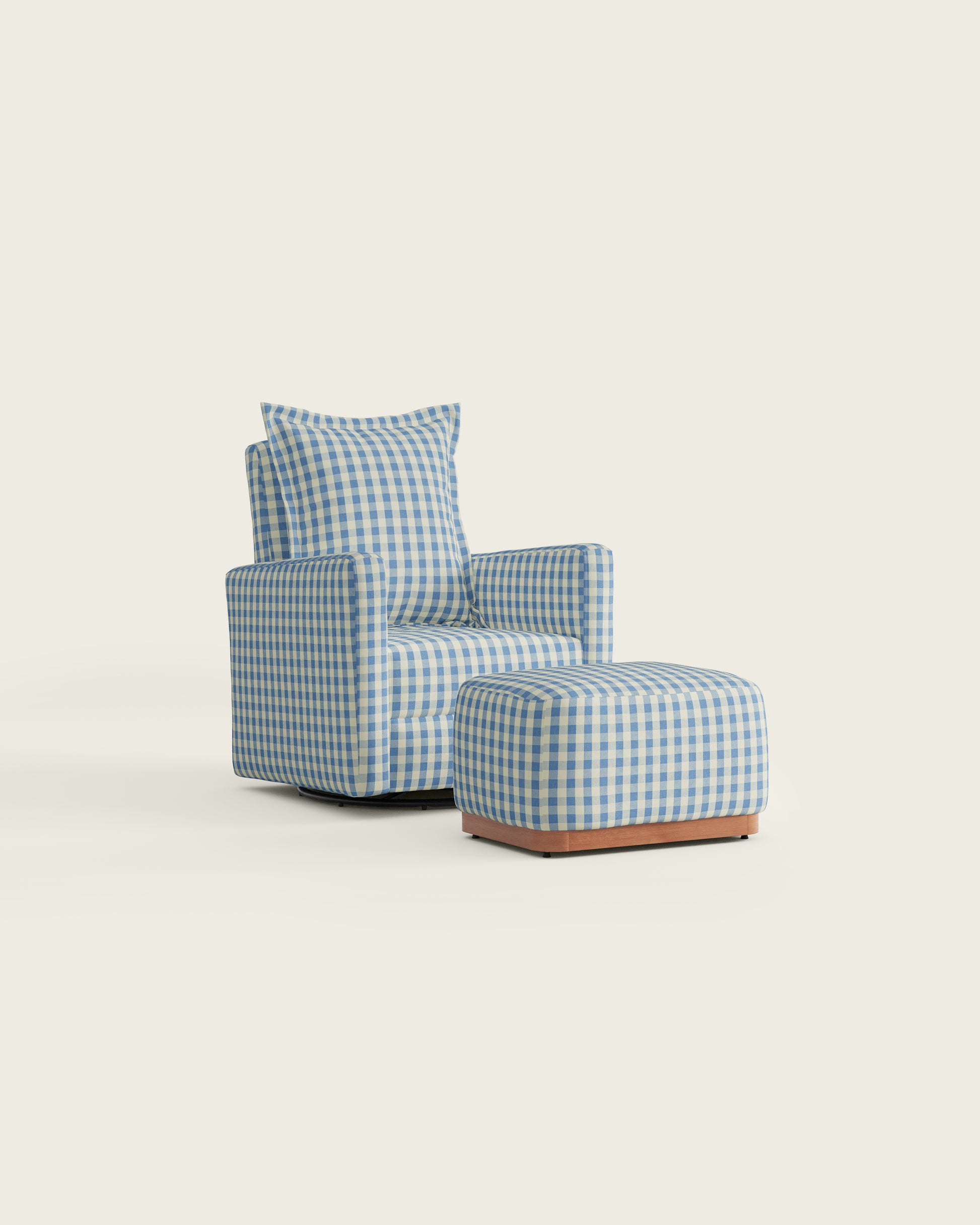 Bluebell Gingham / Metal Base