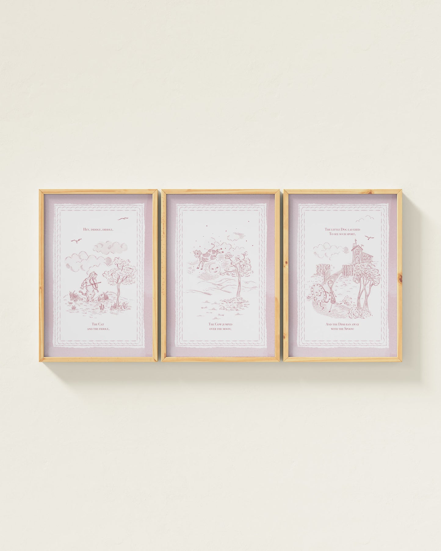 Mauve / Natural Wood / 12x18