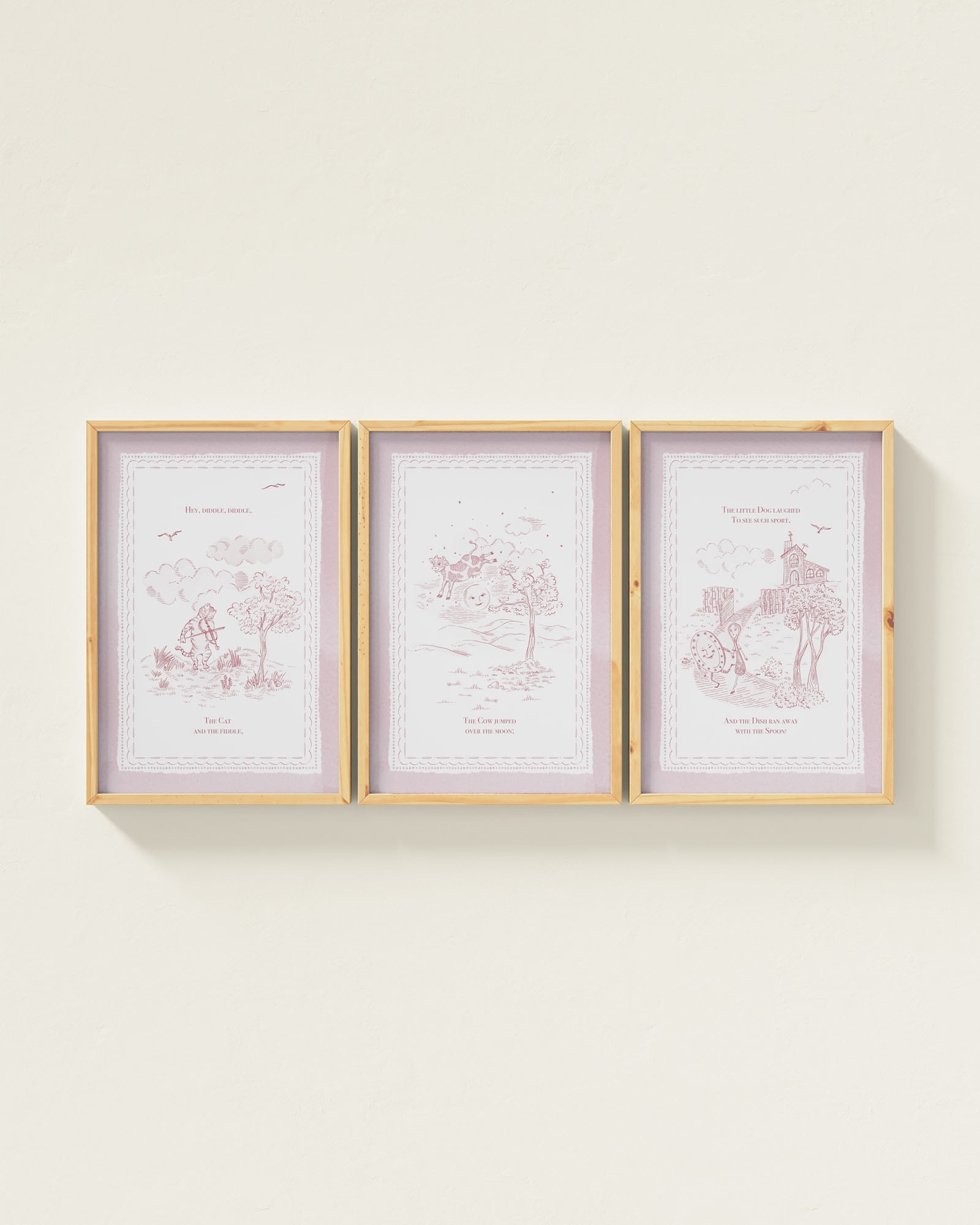 Mauve / Natural Wood / 12x18