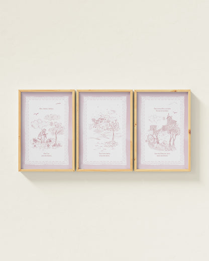 Mauve / Natural Wood / 12x18